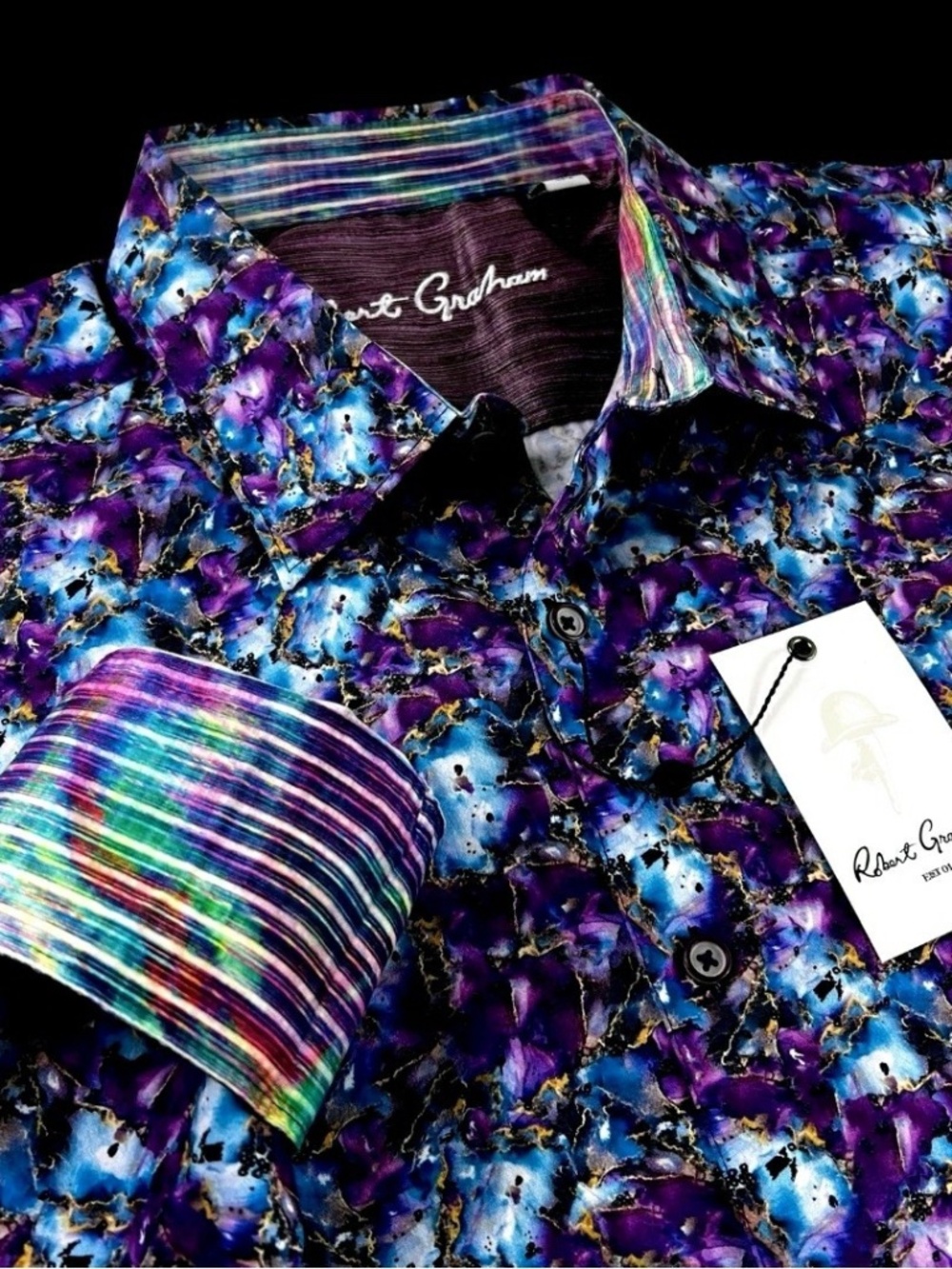 NEW Robert Graham Geometric Colorful Masterpiece XL Multicolor Sport Shirt